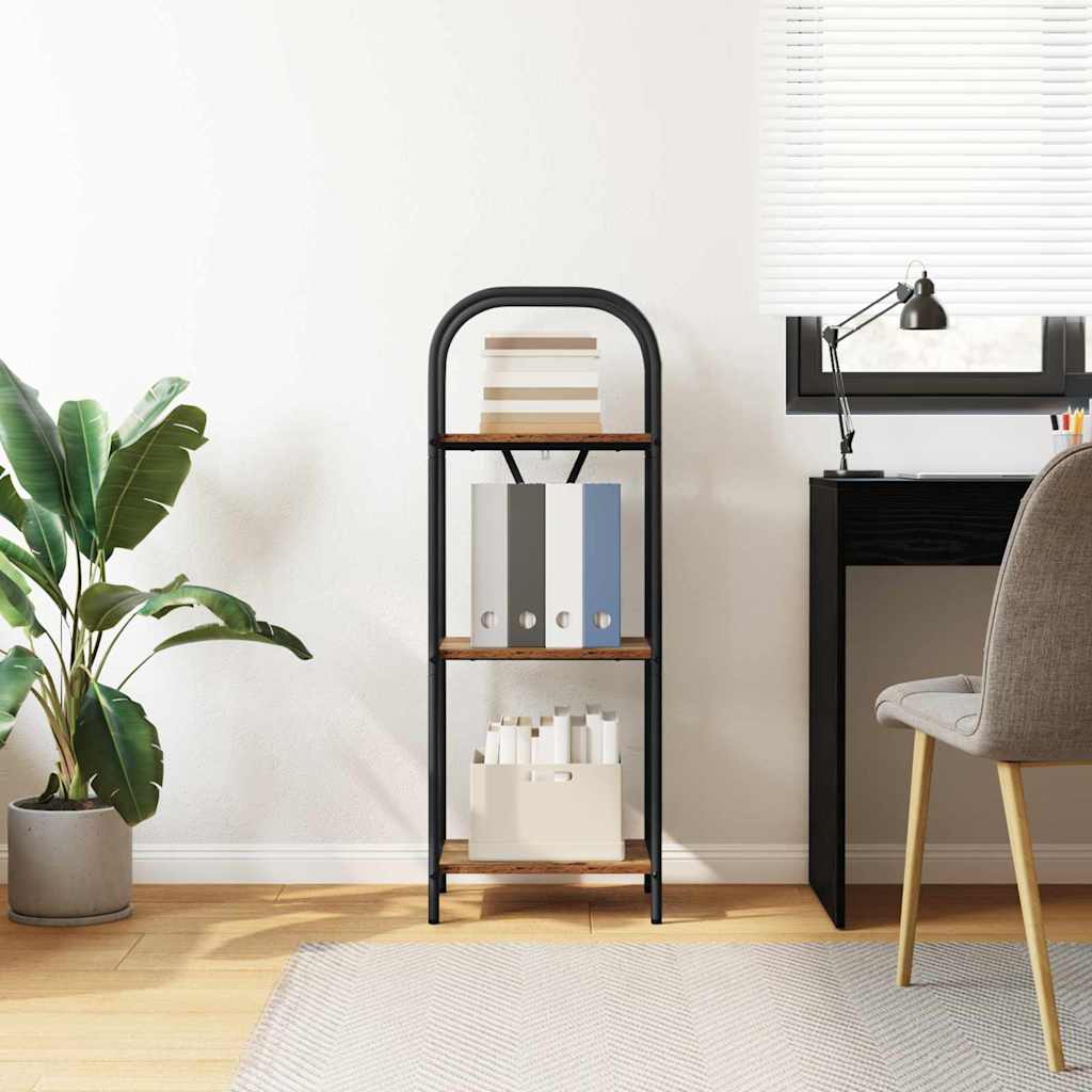 Bogreol 3 niveauer 40 x 30 x 109 cm Konstrueret træ Gammelt træ