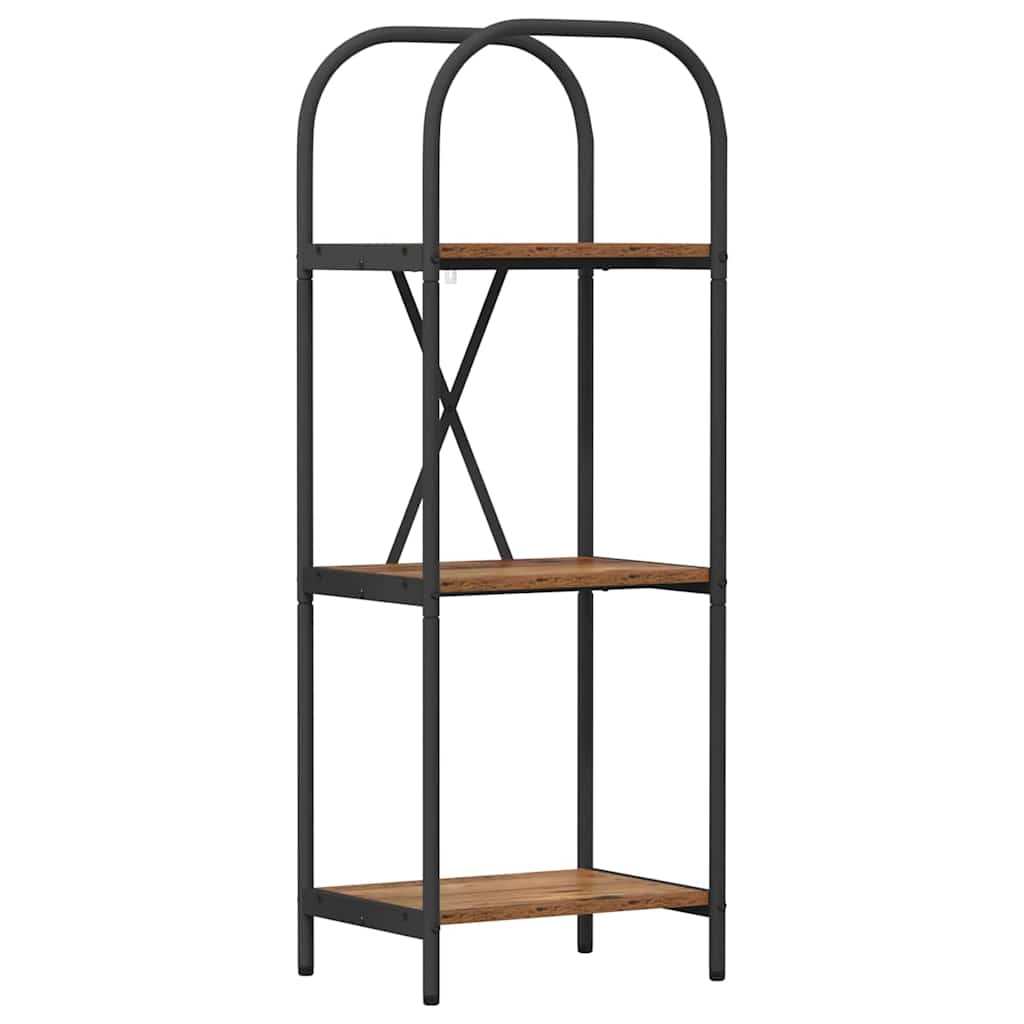 Bogreol 3 niveauer 40 x 30 x 109 cm Konstrueret træ Gammelt træ