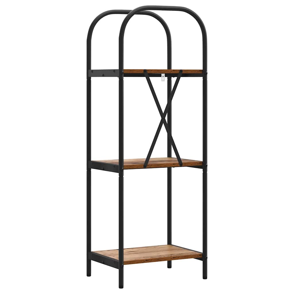 Bogreol 3 niveauer 40 x 30 x 109 cm Konstrueret træ Gammelt træ