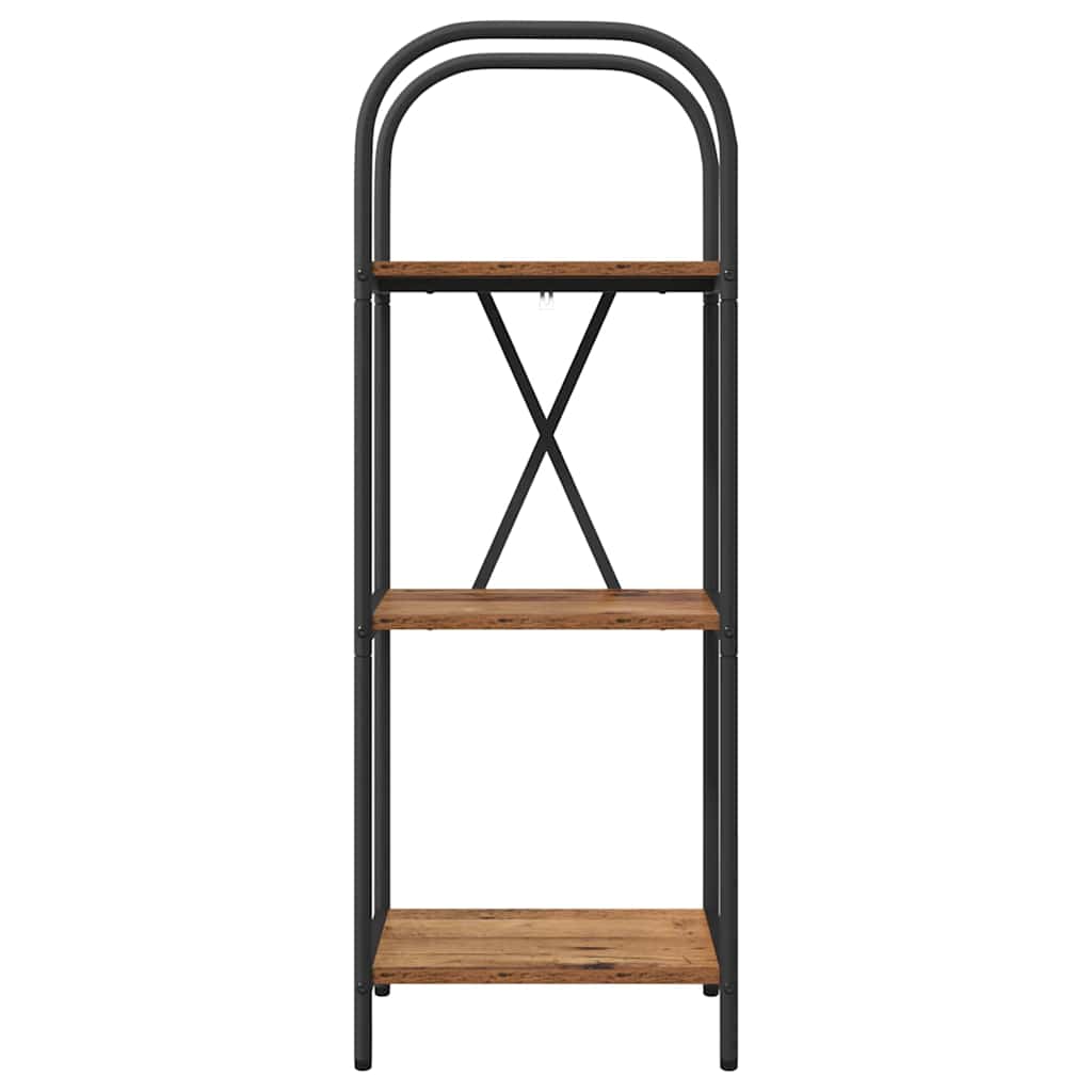 Bogreol 3 niveauer 40 x 30 x 109 cm Konstrueret træ Gammelt træ