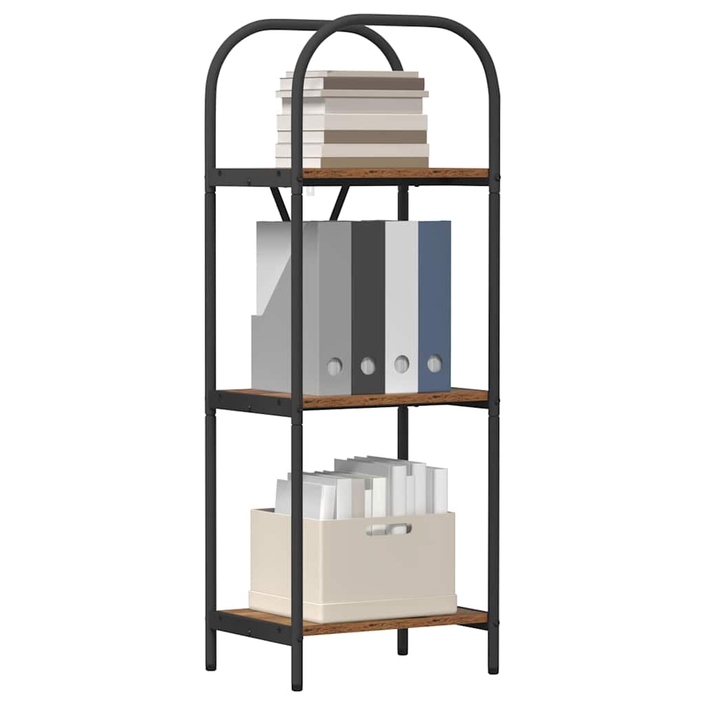 Bogreol 3 niveauer 40 x 30 x 109 cm Konstrueret træ Gammelt træ