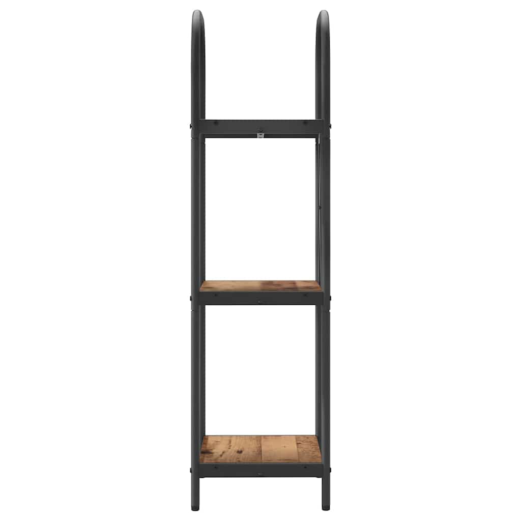 Bogreol 3 niveauer 40 x 30 x 109 cm Konstrueret træ Gammelt træ