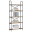 Bogreol 5 niveauer 80 x 30 x 183 cm Konstrueret træ Gammelt træ
