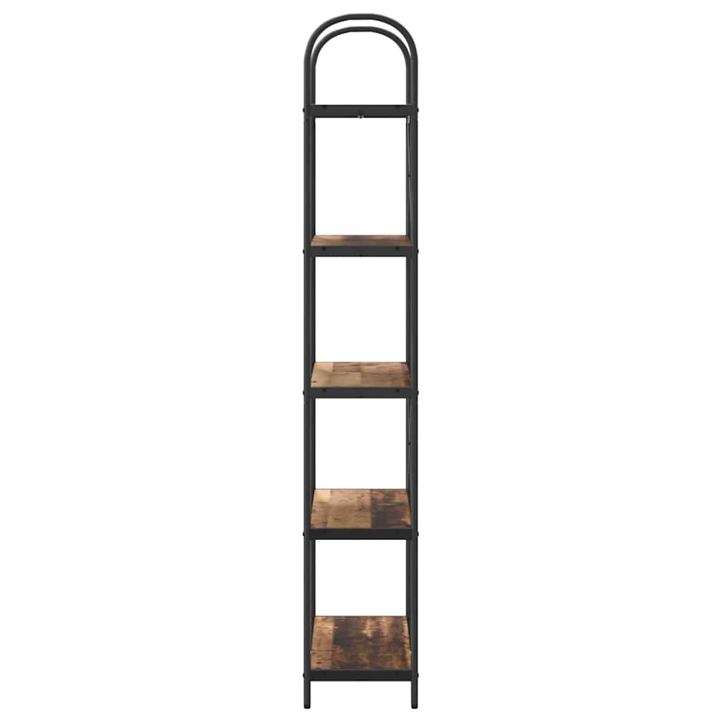Bogreol 5 niveauer 80 x 30 x 183 cm Konstrueret træ Gammelt træ