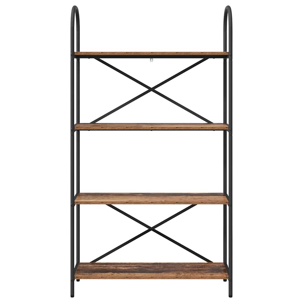 Bogreol 4 niveauer 80 x 30 x 146 cm Konstrueret træ Gammelt træ