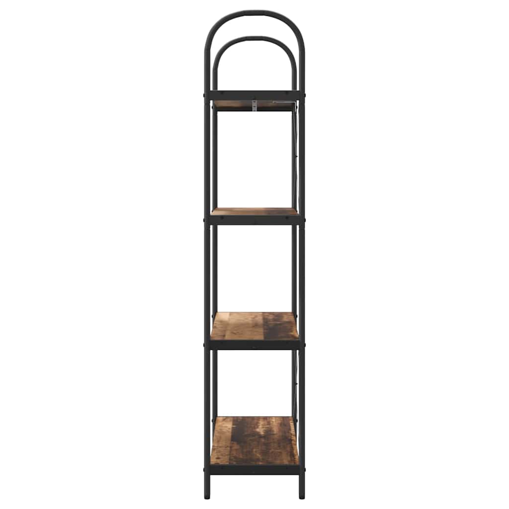 Bogreol 4 niveauer 80 x 30 x 146 cm Konstrueret træ Gammelt træ