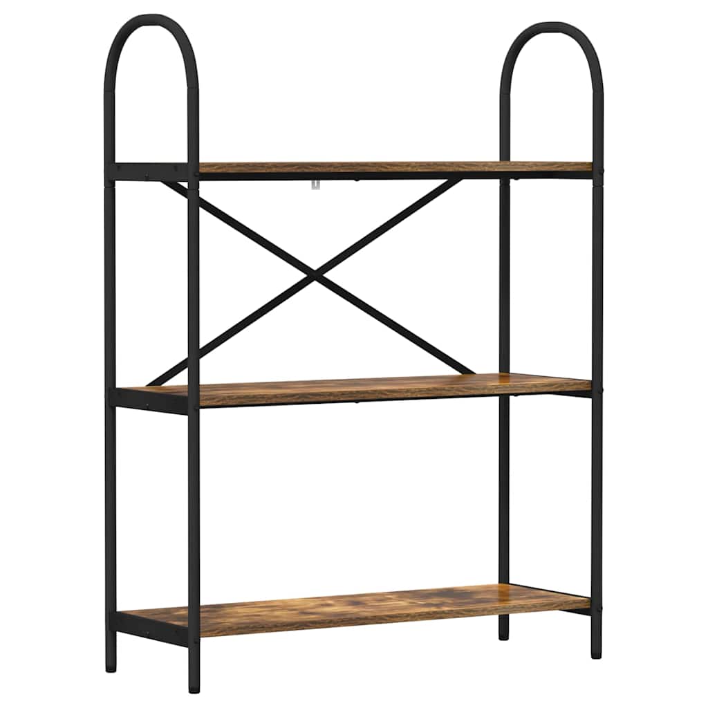 Bogreol 3 niveauer 80 x 30 x 109 cm Konstrueret træ Røget eg