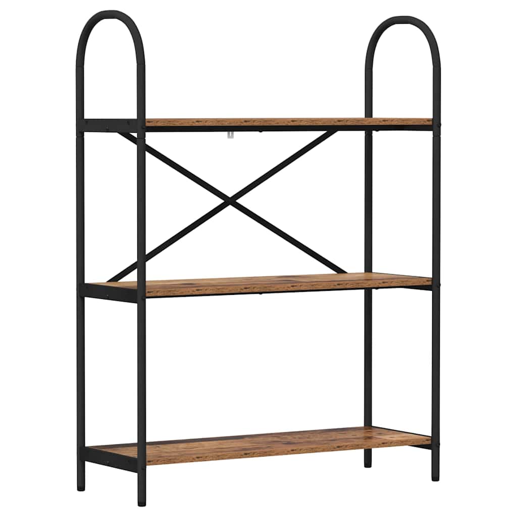 Bogreol 3 niveauer 80 x 30 x 109 cm Konstrueret træ Gammelt træ
