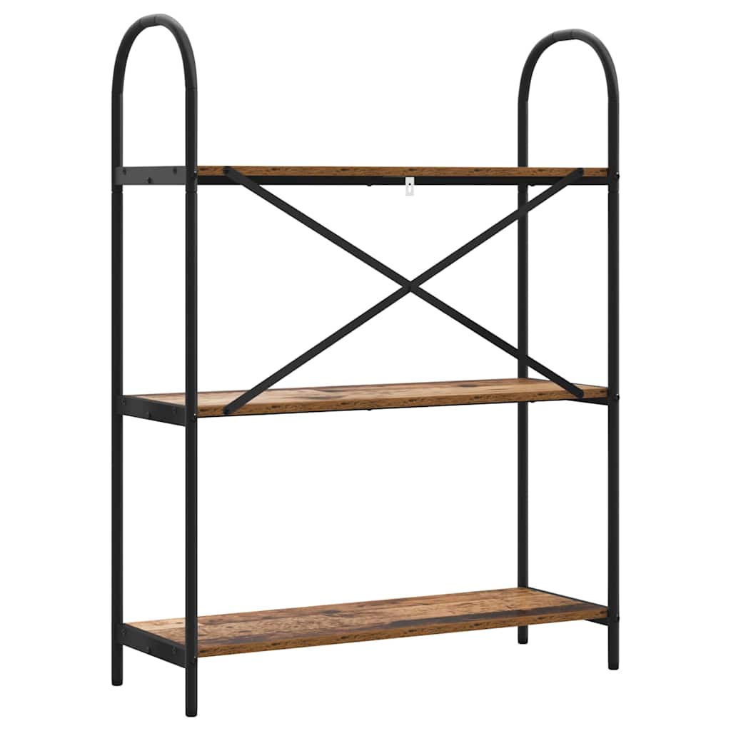 Bogreol 3 niveauer 80 x 30 x 109 cm Konstrueret træ Gammelt træ
