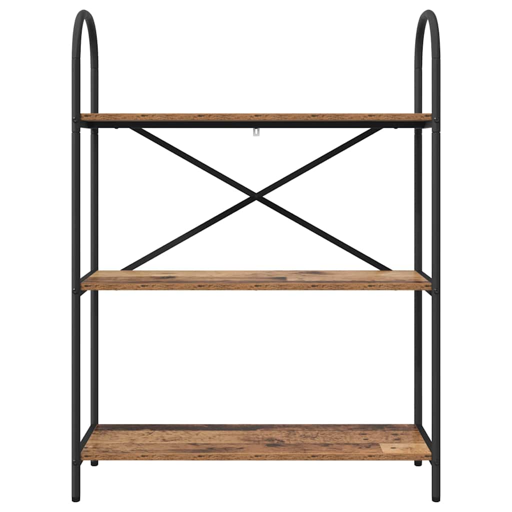 Bogreol 3 niveauer 80 x 30 x 109 cm Konstrueret træ Gammelt træ