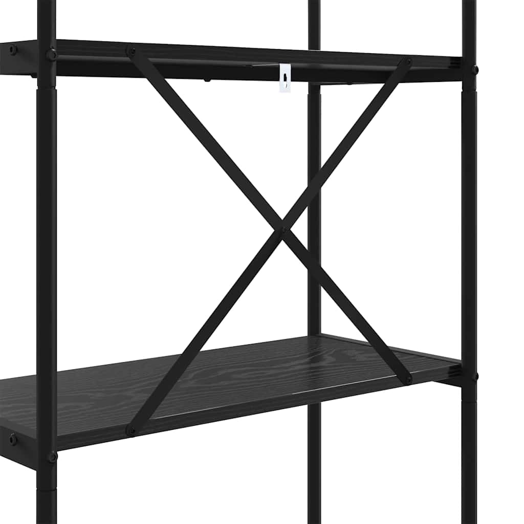 Bogreol 5 niveauer 60 x 30 x 183 cm Konstrueret træ Sort eg