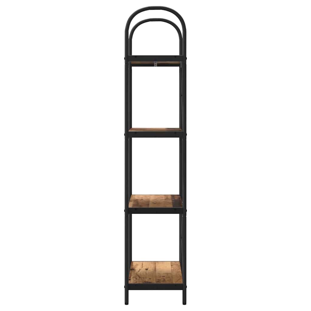 Bogreol 4 niveauer 60 x 30 x 146 cm Konstrueret træ Gammelt træ