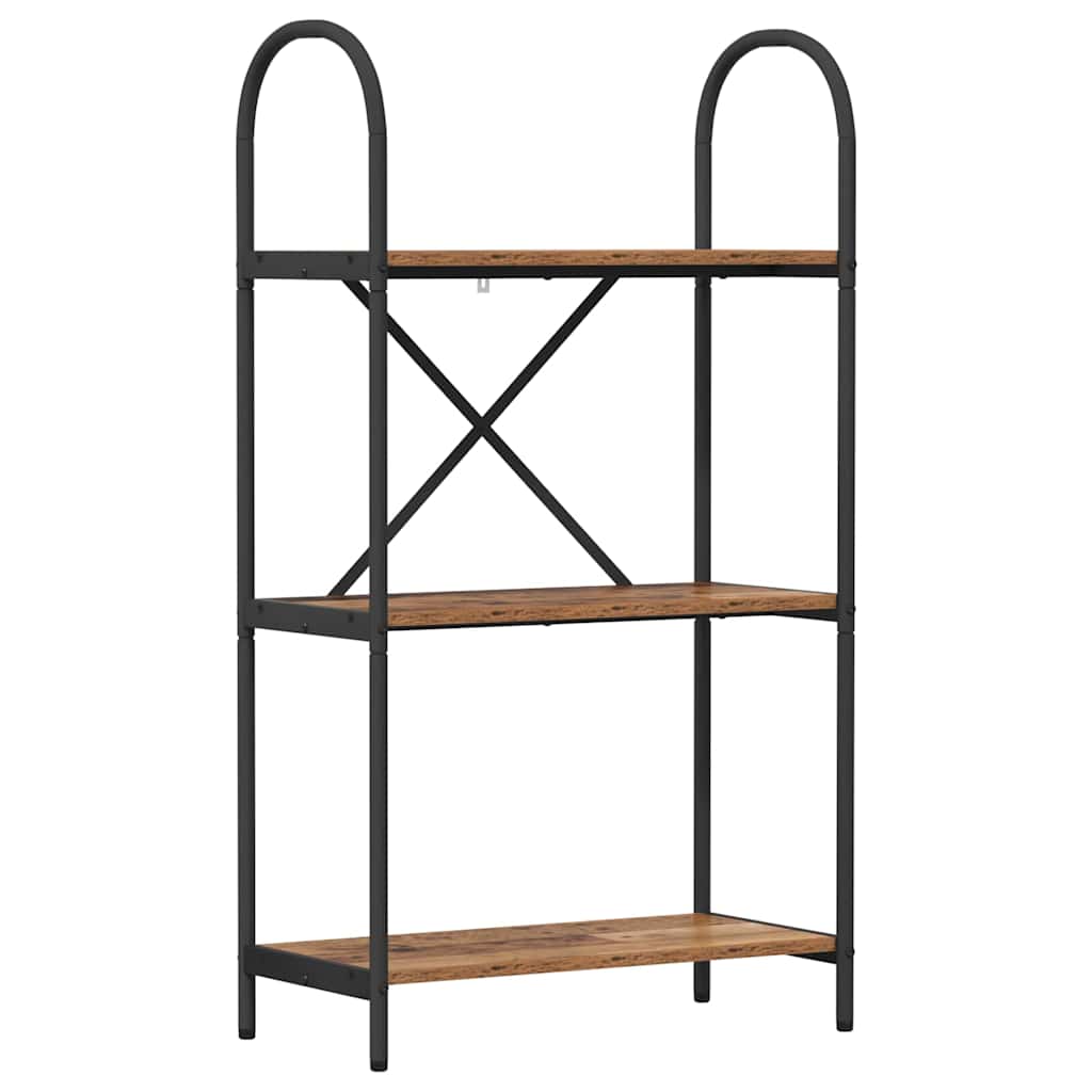 Bogreol 3 niveauer 60 x 30 x 109 cm Konstrueret træ Gammelt træ
