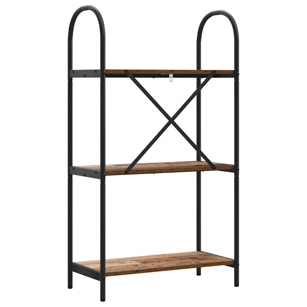 Bogreol 3 niveauer 60 x 30 x 109 cm Konstrueret træ Gammelt træ