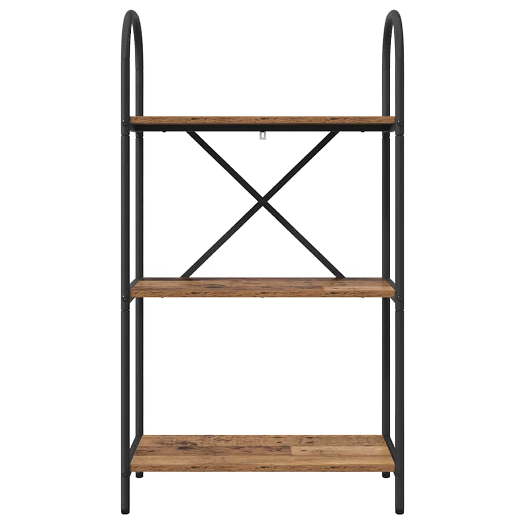 Bogreol 3 niveauer 60 x 30 x 109 cm Konstrueret træ Gammelt træ
