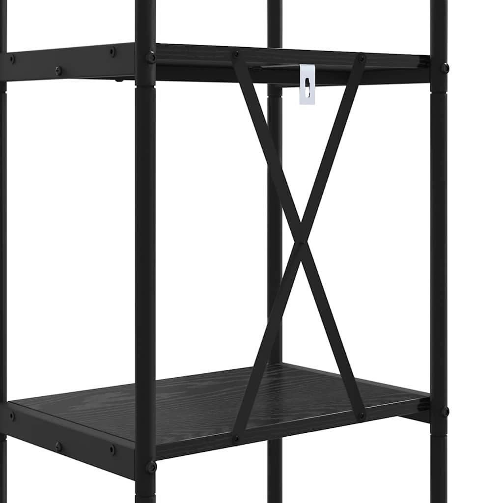 Bogreol 5 niveauer 40 x 30 x 183 cm Konstrueret træ Sort eg
