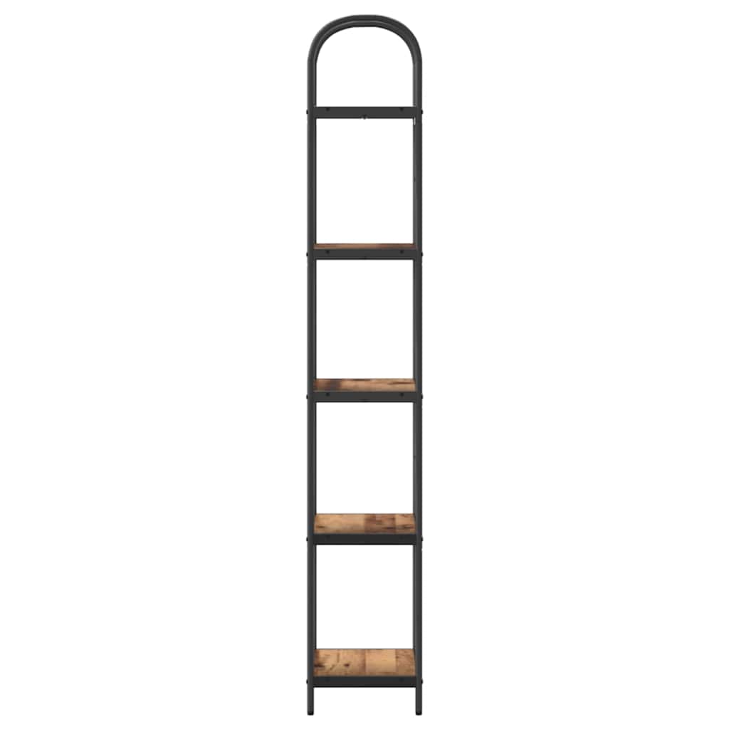 Bogreol 5 niveauer 40 x 30 x 183 cm Konstrueret træ Gammelt træ