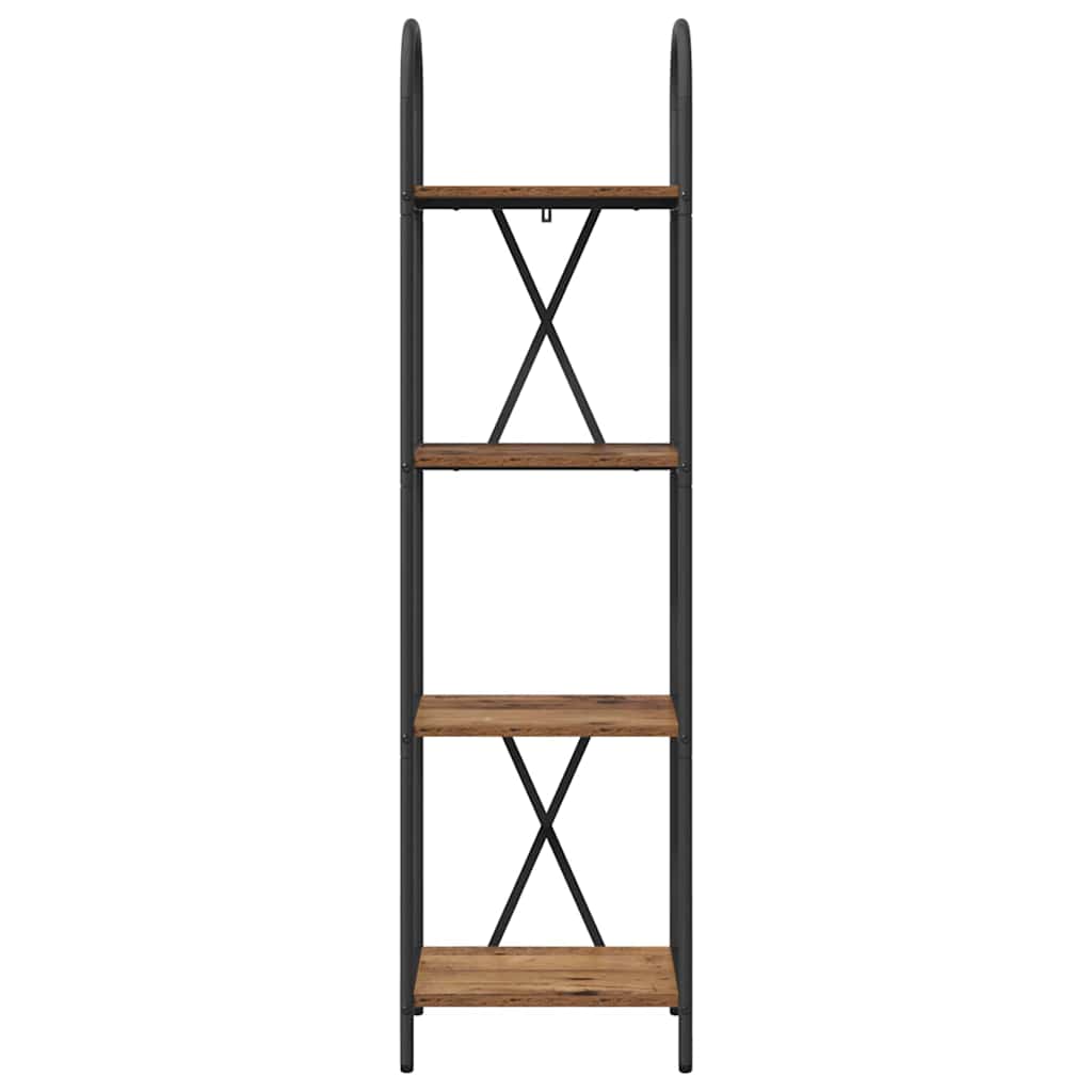 Bogreol 4 niveauer 40 x 30 x 146 cm Konstrueret træ Gammelt træ