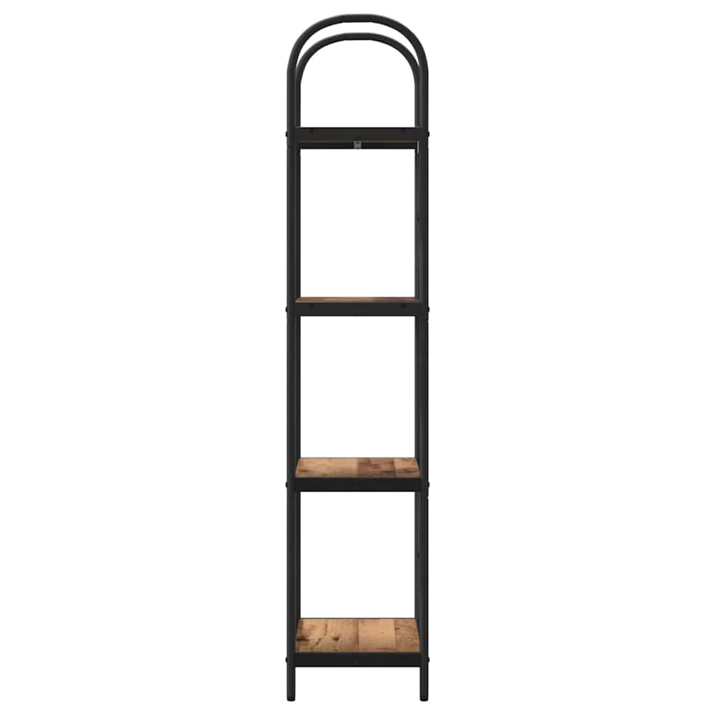 Bogreol 4 niveauer 40 x 30 x 146 cm Konstrueret træ Gammelt træ