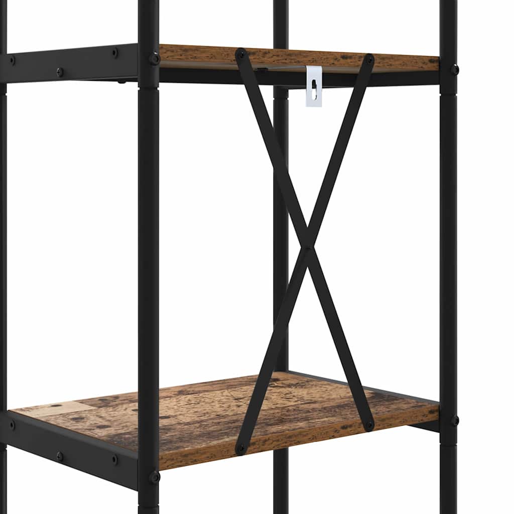 Bogreol 3 niveauer 40 x 30 x 109 cm Konstrueret træ Gammelt træ