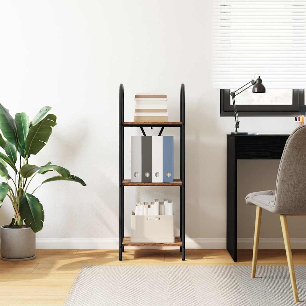 Bogreol 3 niveauer 40 x 30 x 109 cm Konstrueret træ Gammelt træ