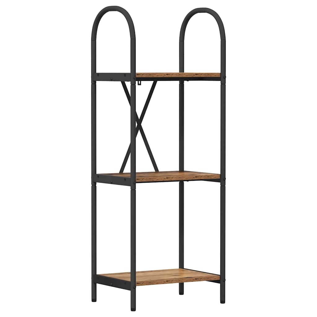 Bogreol 3 niveauer 40 x 30 x 109 cm Konstrueret træ Gammelt træ