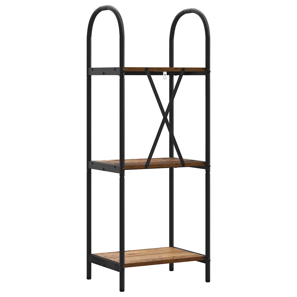 Bogreol 3 niveauer 40 x 30 x 109 cm Konstrueret træ Gammelt træ
