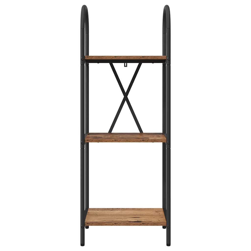 Bogreol 3 niveauer 40 x 30 x 109 cm Konstrueret træ Gammelt træ