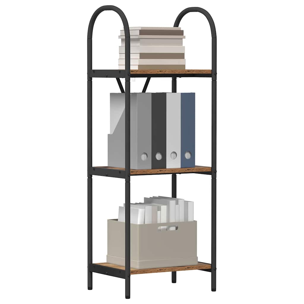Bogreol 3 niveauer 40 x 30 x 109 cm Konstrueret træ Gammelt træ