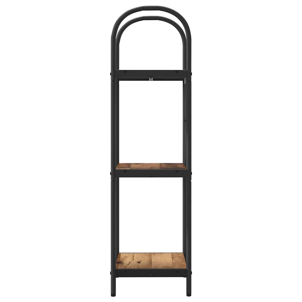 Bogreol 3 niveauer 40 x 30 x 109 cm Konstrueret træ Gammelt træ