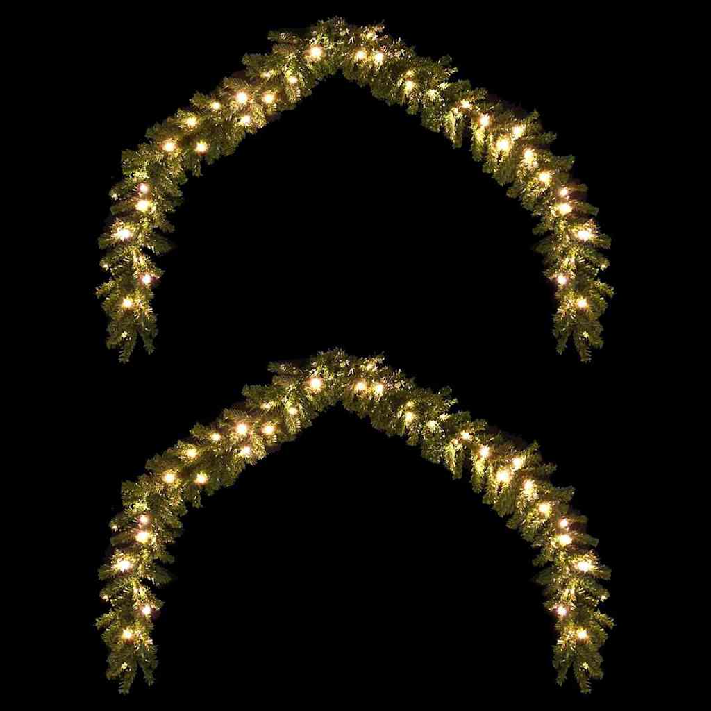 Julekrans 2 stk. 600 LED'er Grøn 20 m PVC