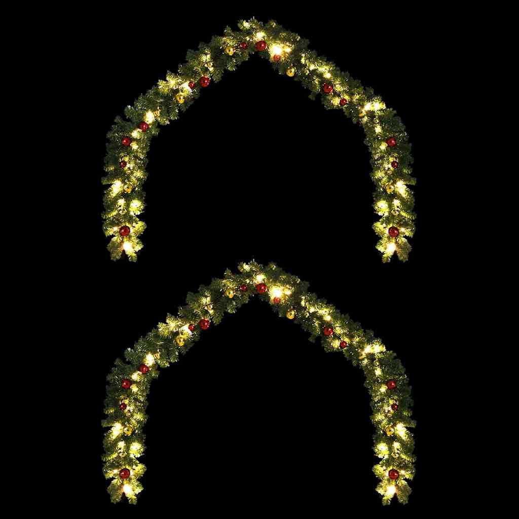 Julekrans 2 stk. 600 LED'er Grøn 20 m PVC