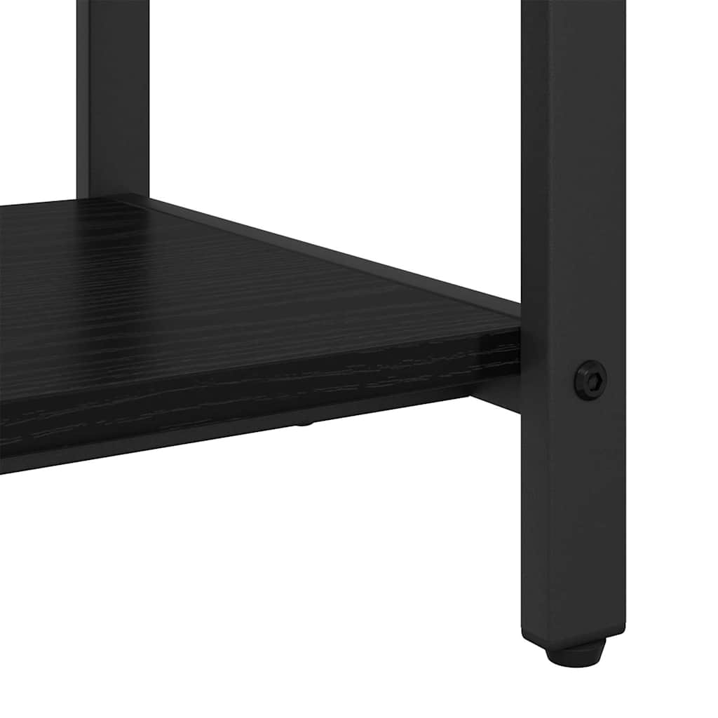 Jakkeholder med hylde Sort eg 95 x 34 x 184 cm Konstrueret træ