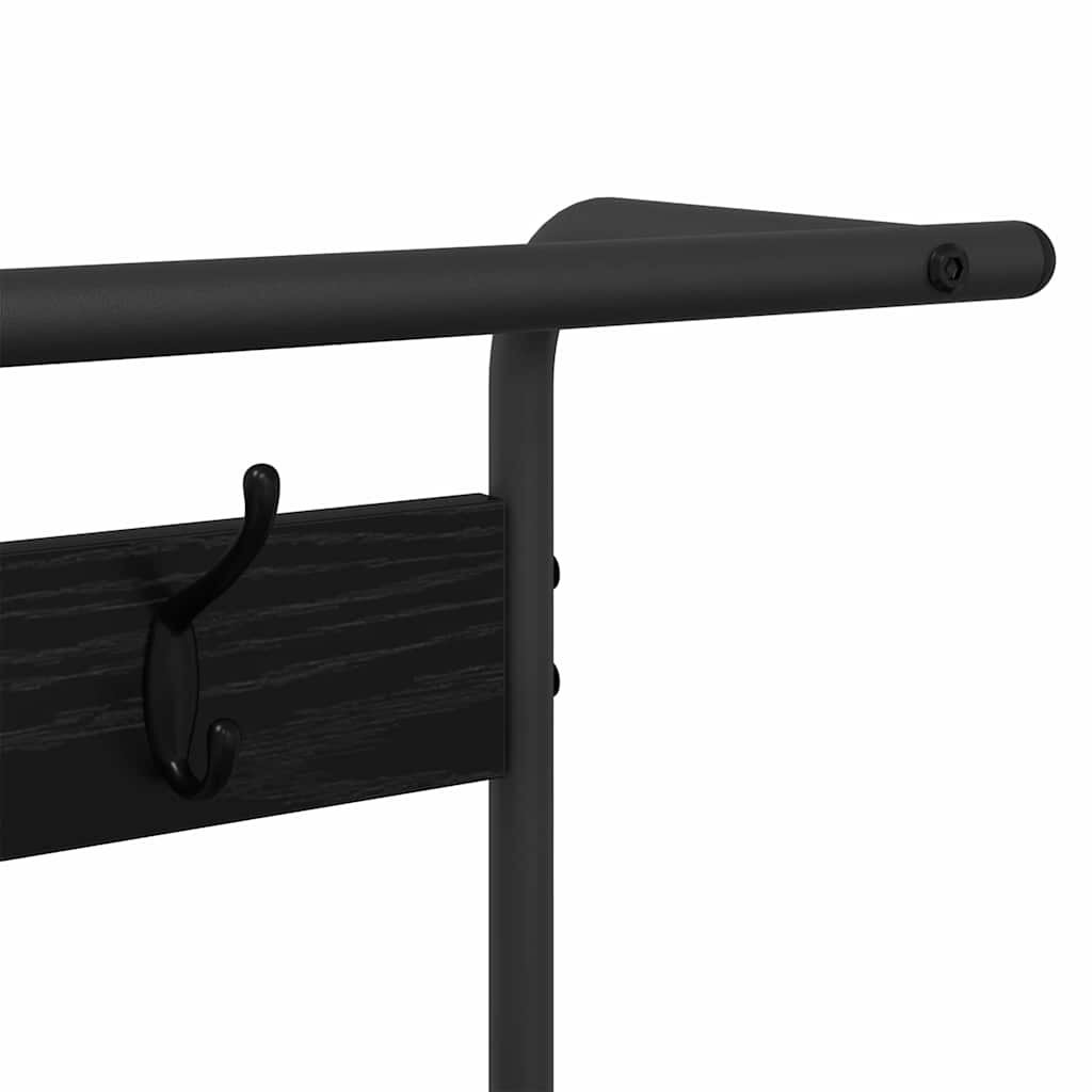 Jakkeholder med hylde Sort eg 95 x 34 x 184 cm Konstrueret træ