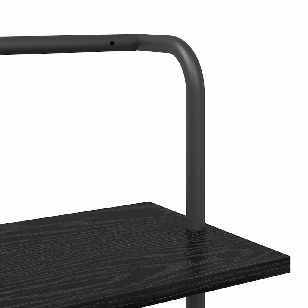 Bogreol 5 niveauer 60 x 24 x 168 cm Konstrueret træ Sort eg