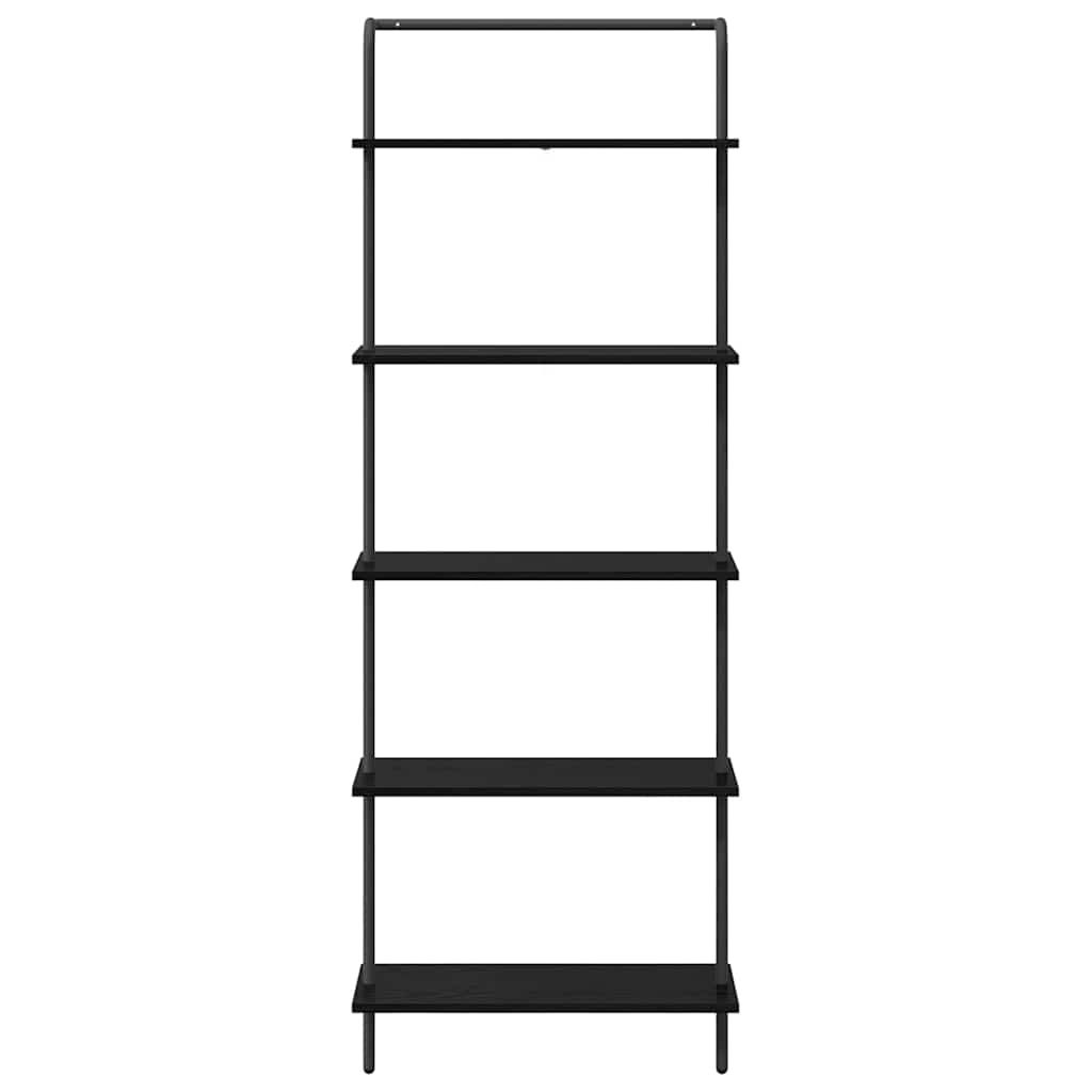 Bogreol 5 niveauer 60 x 24 x 168 cm Konstrueret træ Sort eg