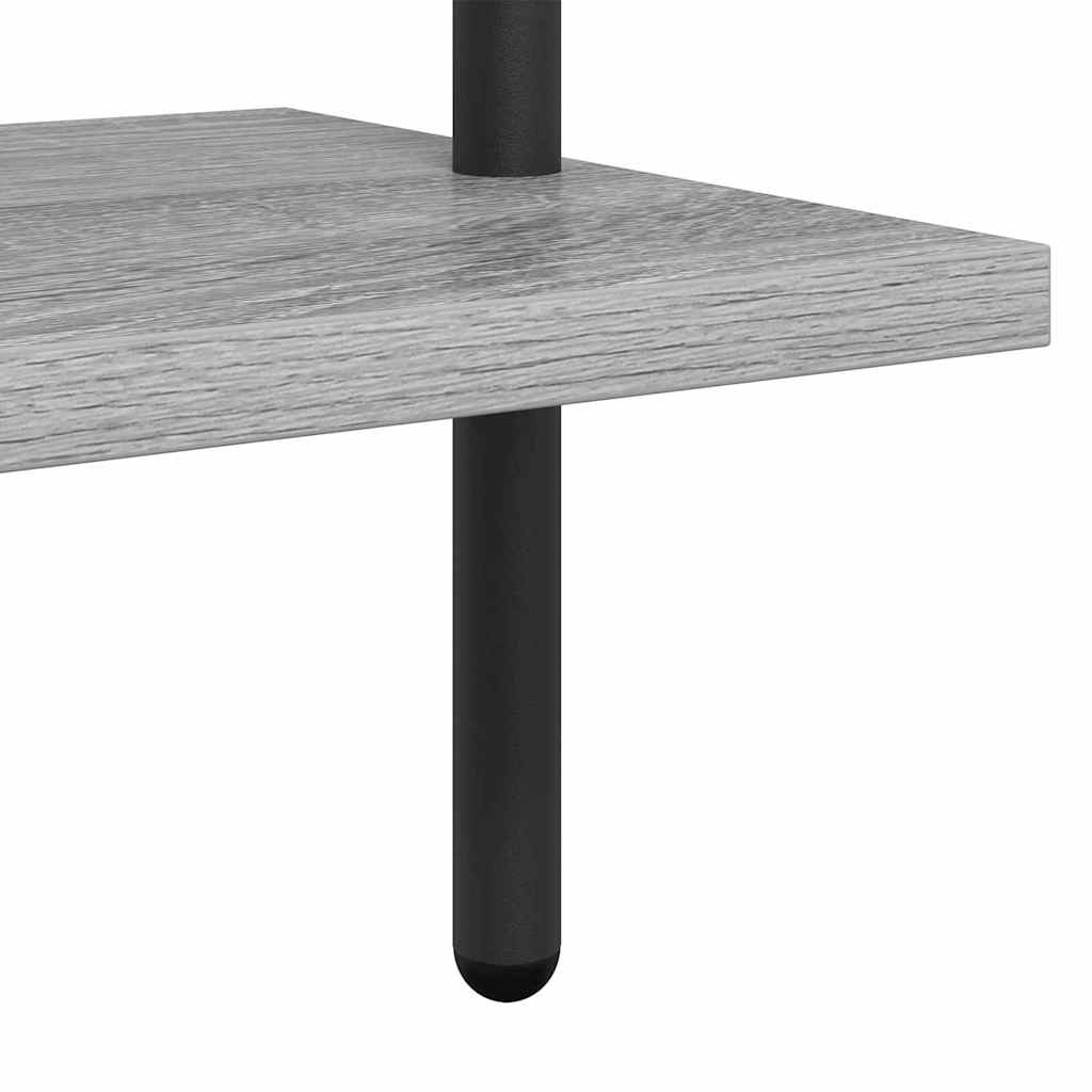 Bogreol 5 niveauer 60 x 24 x 168 cm Konstrueret træ Grå Sonoma