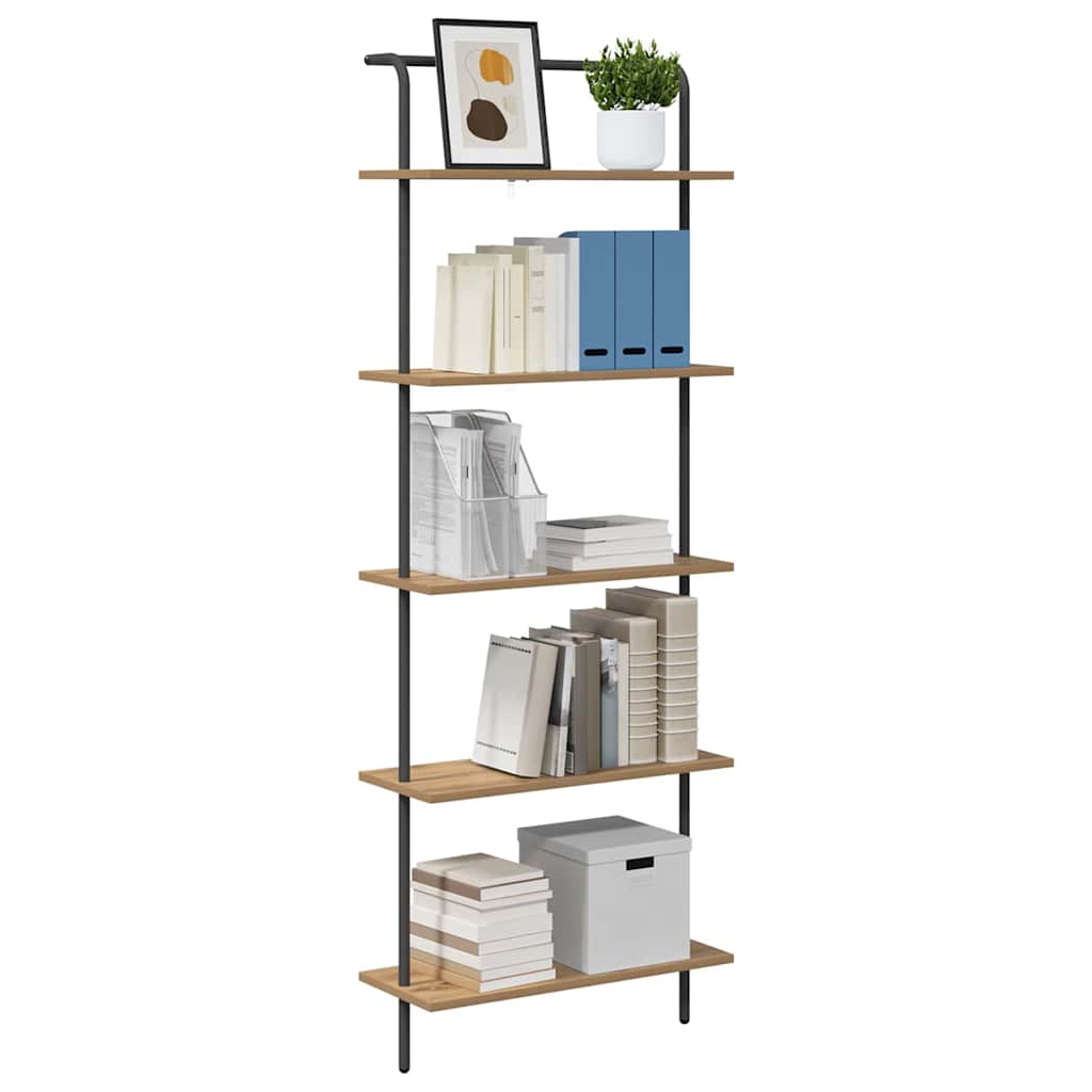 Bogreol 5 niveauer 60 x 24 x 168 cm Konstrueret træ