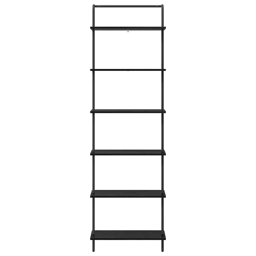 Bogreol 6 niveauer 60 x 24 x 203 cm Konstrueret træ Sort eg