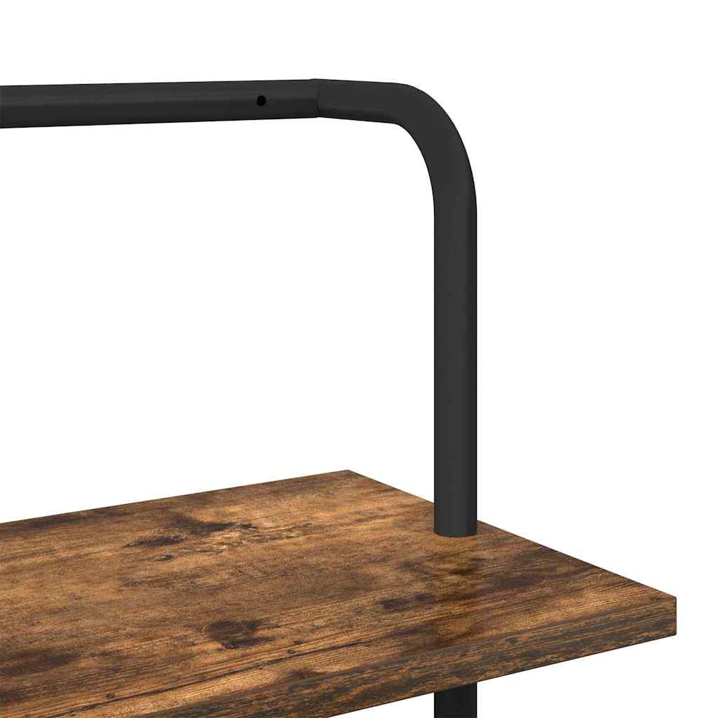 Bogreol 6 niveauer 60 x 24 x 203 cm Konstrueret træ Røget eg