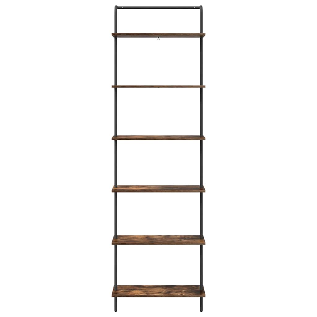 Bogreol 6 niveauer 60 x 24 x 203 cm Konstrueret træ Røget eg