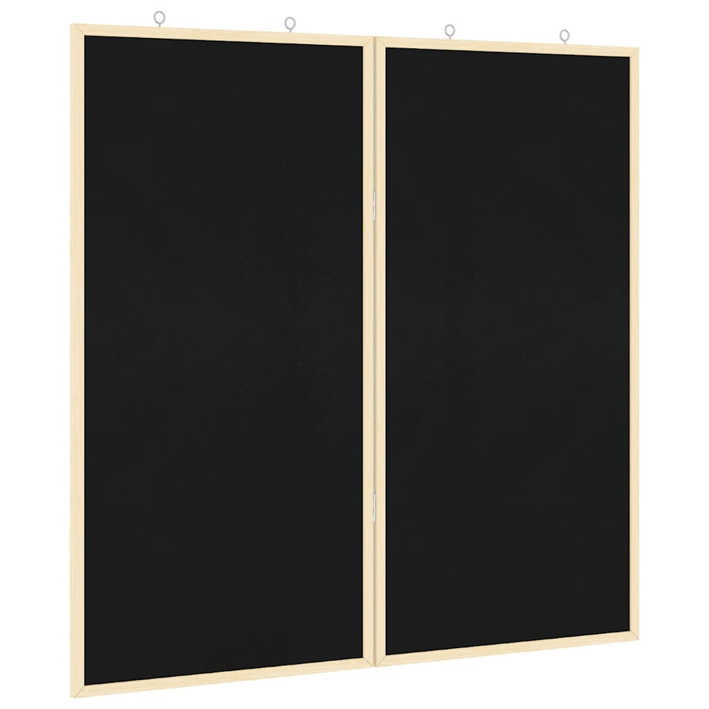 Bulletin Tavle 80 x 80 x 1.4 cm Massivt fyrretræ Sort