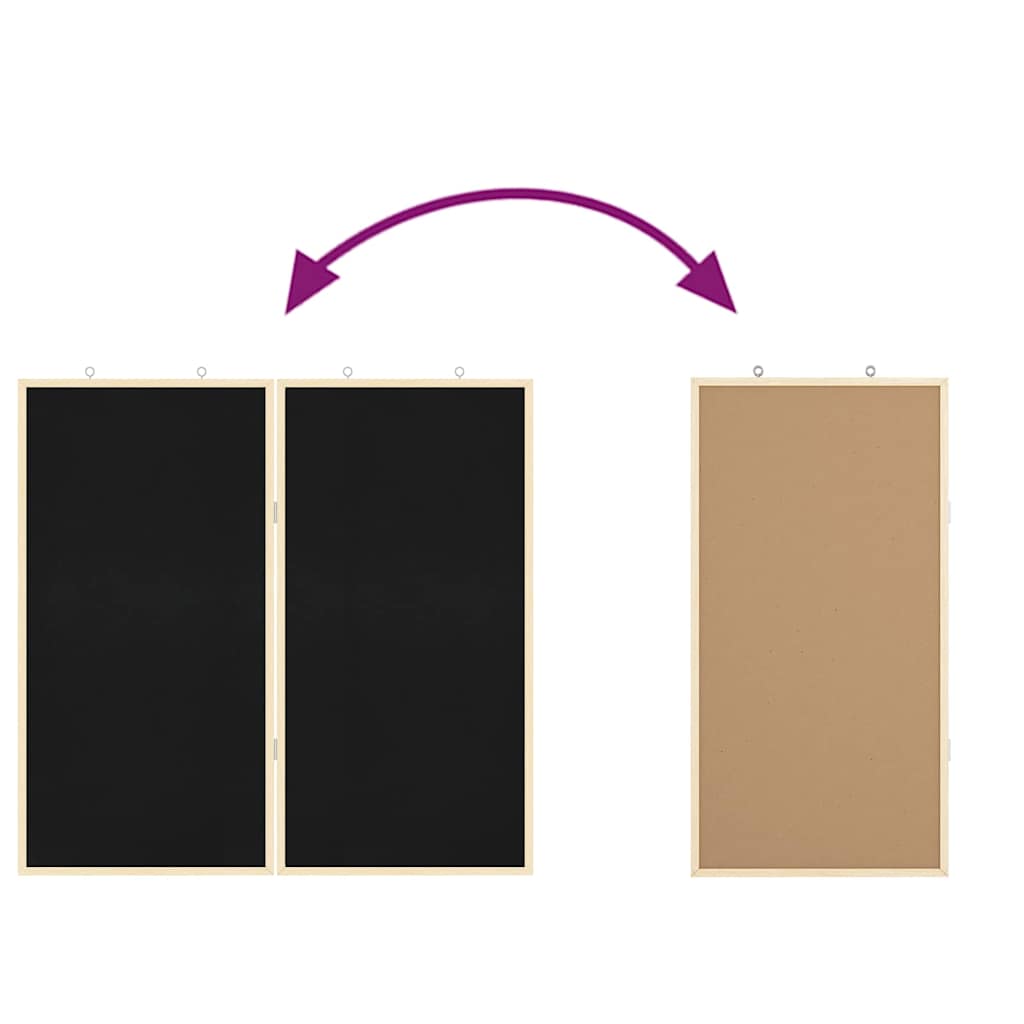 Bulletin Tavle 80 x 80 x 1.4 cm Massivt fyrretræ Sort