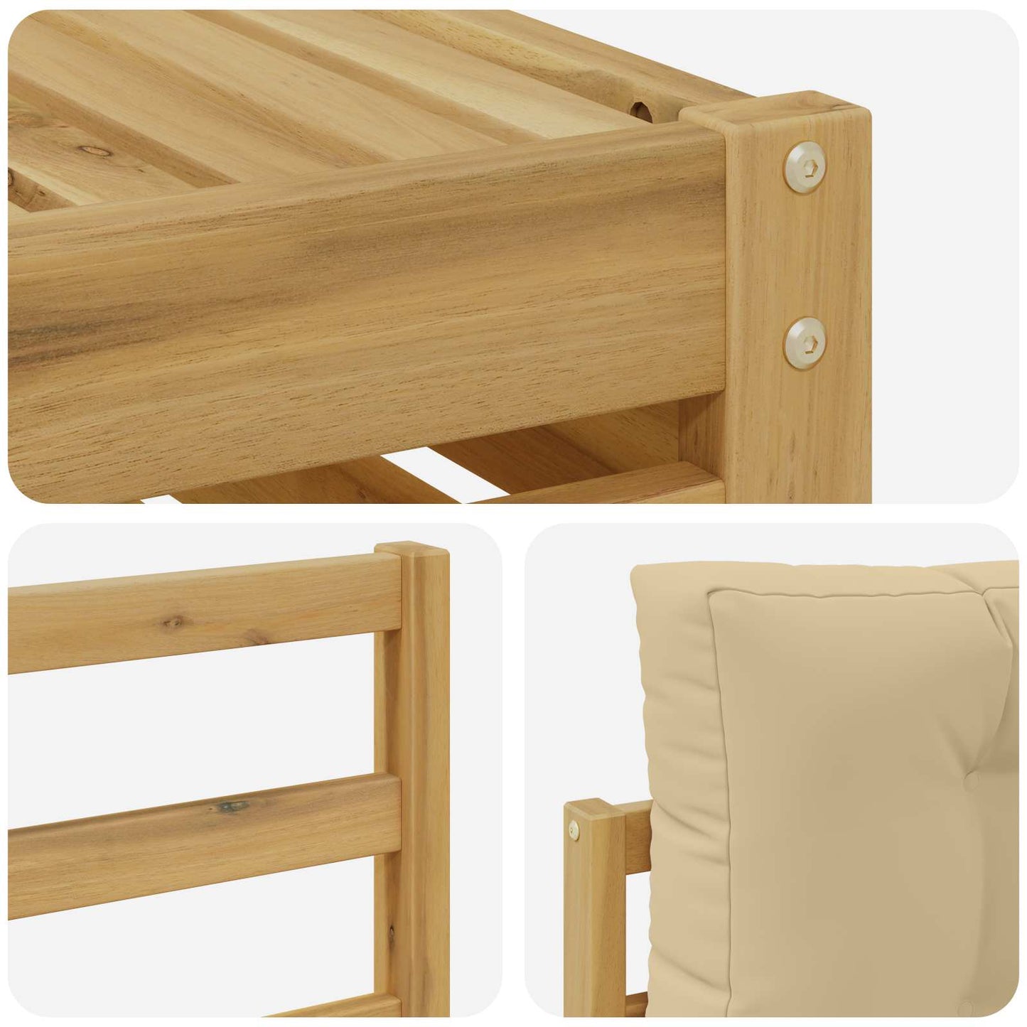 Udendørs sofagruppe 4 stk. Hvid og Beige Polyester