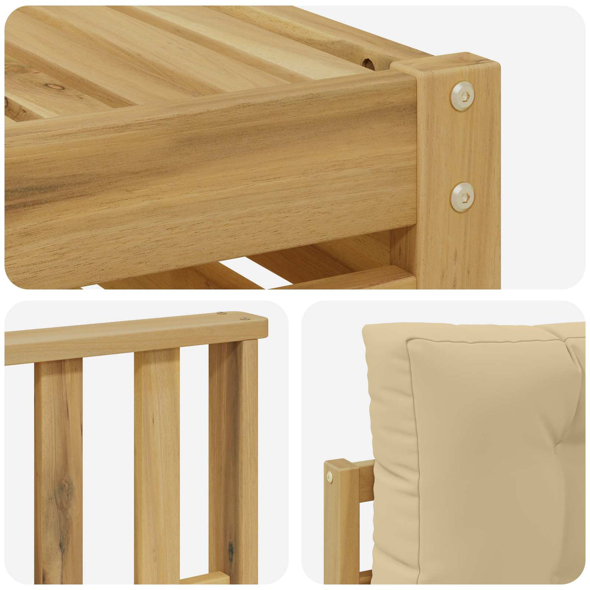 Udendørs sofagruppe 4 stk. Hvid og Beige Polyester