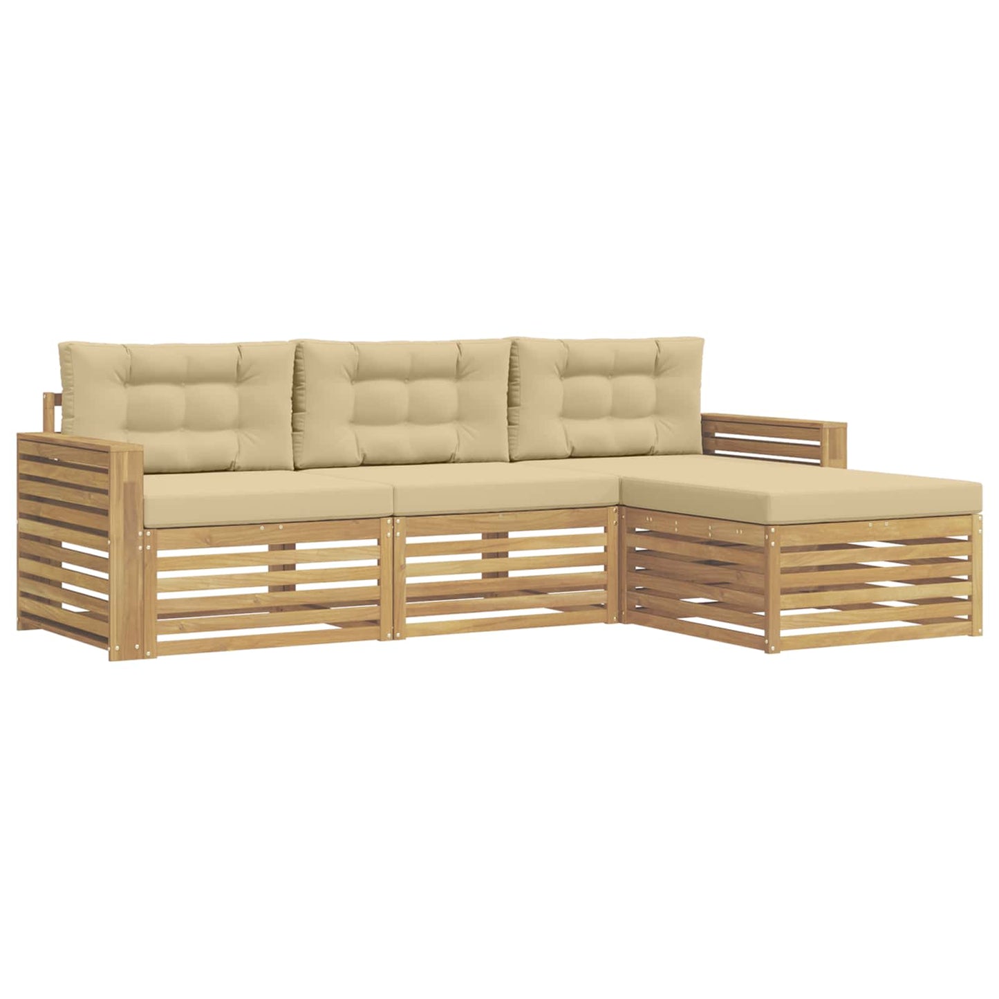 Udendørs sofagruppe 4 stk. Hvid og Beige