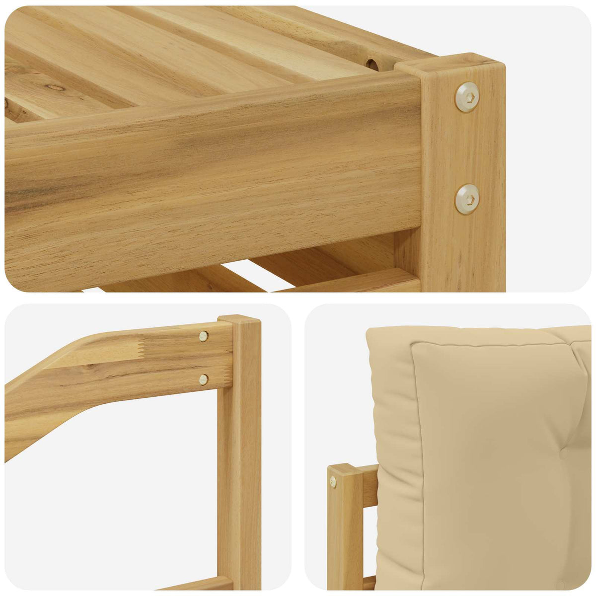 Udendørs sofagruppe 4 stk. Hvid og Beige Polyester