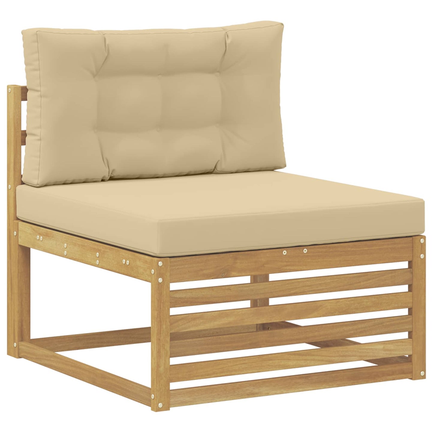 Udendørs sofagruppe 4 stk. Hvid og Beige Polyester