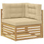 Udendørs sofagruppe 6 stk. Hvid og Beige Polyester