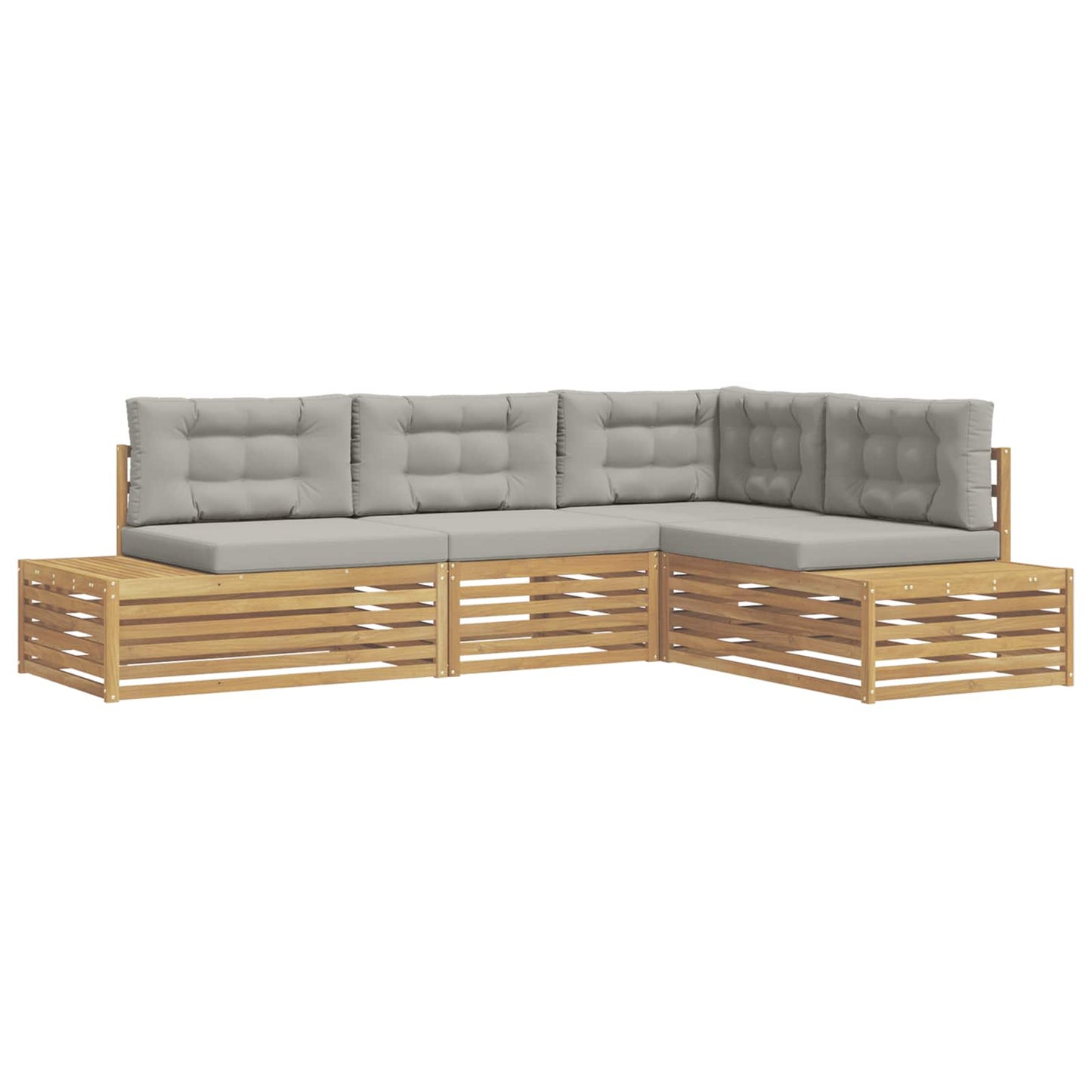 5 stk. Udendørs sofagruppe Polyester Hvid